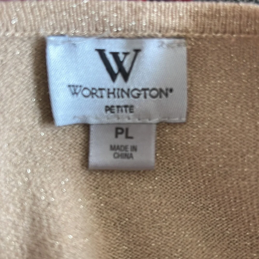 Worthington gold metallic crewneck sweater - Picture 4 of 10